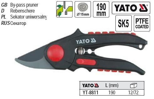 Секатор різ до 15 мм сикатор 190 мм сікатор Польща YATO YT-8811 | Зображення 2