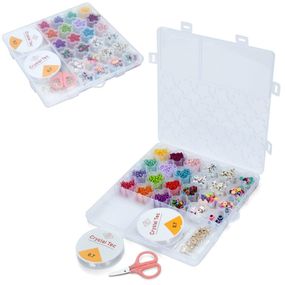 Набор бисера для изготовления креативных аксессуаров A103-15E, нитки, бусины