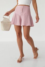 Юбка-шорты длини мини на пуговицах цвет пудра FL_000320