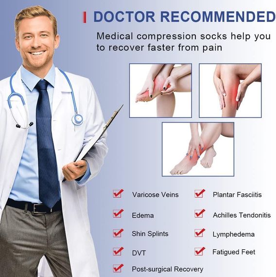 Шкарпетки компресійні до коліна Beister із закритим носком для чоловіків і жінок, тверді, 20-30 мм рт. ст., прогр. | Зображення 2