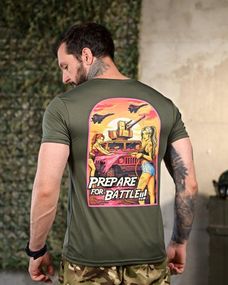 Тактическая потоотводящая футболка battle oliva ПП4650