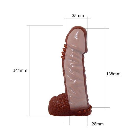 Насадка-презерватив BI-016009-0902S ( коричнева ) Sex Aura | Зображення 5