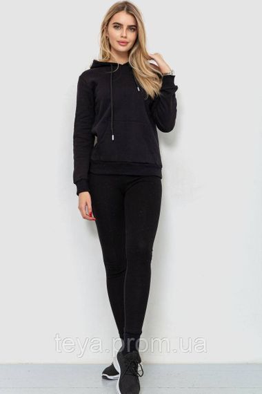 Худі жіноче двонитка на флісі, колір чорний, розміри S, M, L, XL, L, XXL FA_008381 | Зображення 1