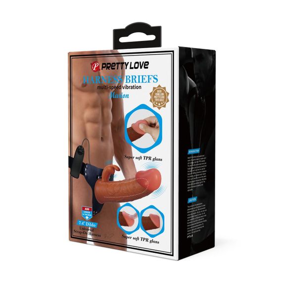 Страпон с вибро HARNESS BRIEFS Marion, Universal Strap-On Harness, Dildo 7.4'' sexstyle | Зображення 1