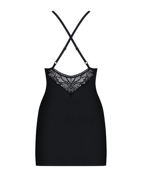 Сорочка Obsessive 828-CHE-1 chemise Черный S/M | Зображення 3