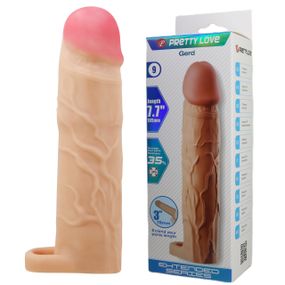 Удлиняющая насадка на пенис PRETTY LOVE Gerd реалистичная, бежевая, 19.5 х 4 см Sex Aura