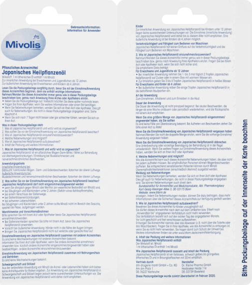 Mivolis Japanisches Heilpflanzenol Міволіс Олія японської лікарської рослини (олія японської м'яти) 30 мл | Зображення 3