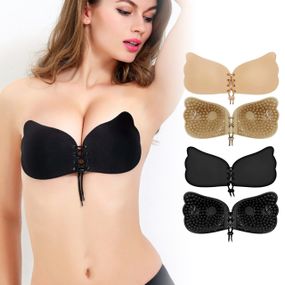 Бюстгальтер-невидимка Fly bra з ефектом, Push Up Ліфчик без бретельок, Невидимий C — Чорний