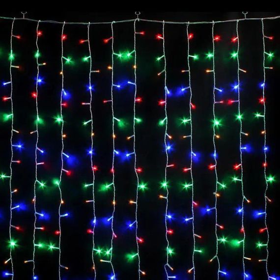 Новорічні гірлянди. Гірлянда водоспад 320-400L 3x3м (10х32 Ламп) Мікс (7149) | Зображення 2