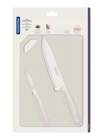 Набір ножів Tramontina Plenus light grey, 3 предмети