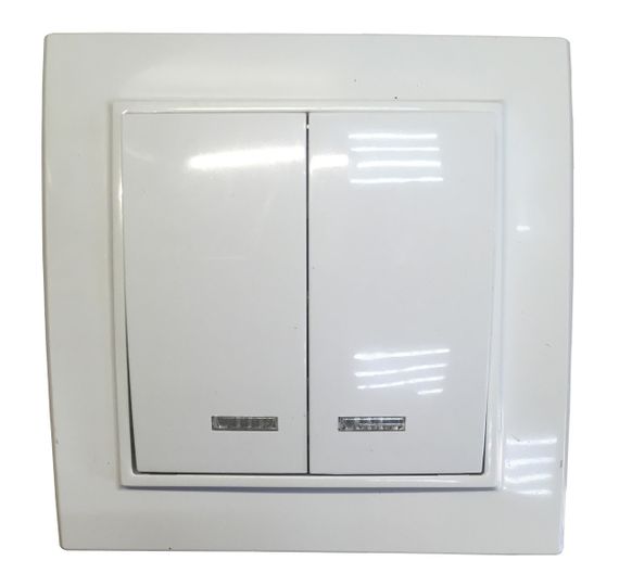 Вимикач внутрішній установки 2-кл. з підсвіткою білий IP20 Malta Ny95000944 | Зображення 1