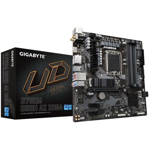 Материнська плата Gigabyte  B760M DS3H AX DDR4 s1700 B760 4xDDR4 M.2 HDMI DP mATX (B760M_DS3H_AX_DDR4) | Зображення 5