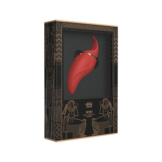 Вібратор 2в1 з язичком Zalo — Hero Wine Red, кристал Swarovski | Зображення 8