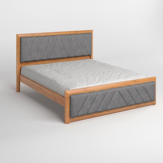 Двоспальне дерев'яне ліжко Mebigrand Барселона Б2 Вільха/Аляска 93 (Сірий) 160х200 см (MBG-13485) | Зображення 1