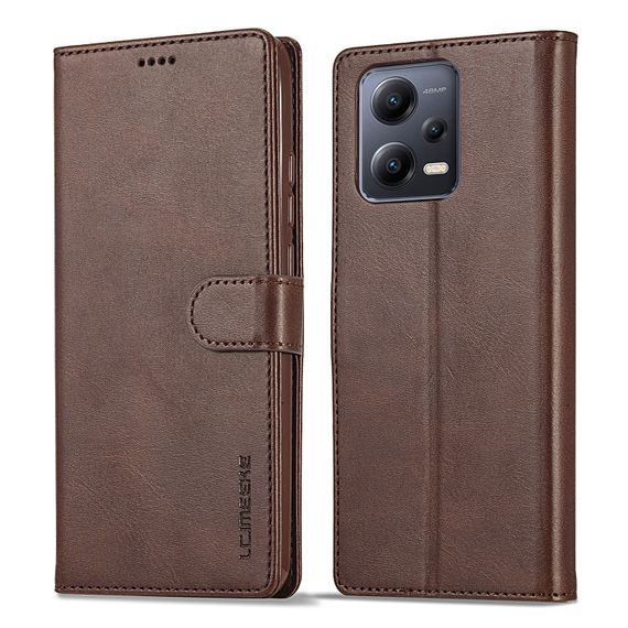 Чохол книжка iMeeke для Xiaomi Redmi Note 12 Pro 5G колір Темно-Коричневий