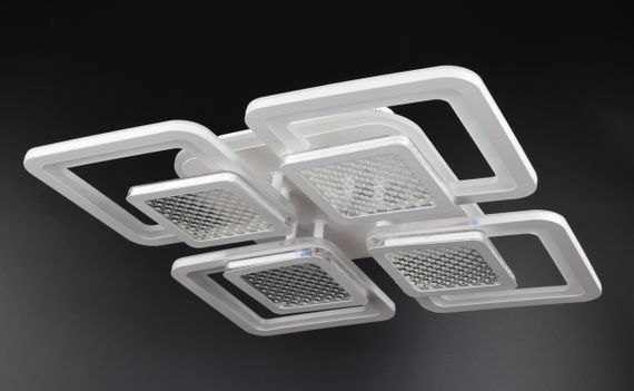 Люстра світлодіодна стельова LED світильник для квартири на стелю лед з пультом 26039 Білий 9х42х42 см.