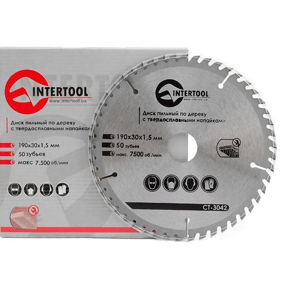 Диск пиляльний для дерева з твердосплавними напайками INTERTOOL CT-30421 | Зображення 2