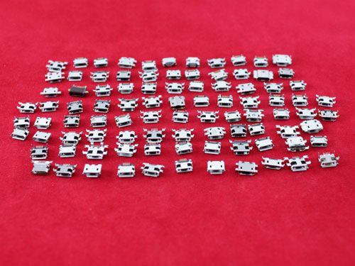 100x MicroUSB разъем гнездо 5-ти контактное, набор | Зображення 2