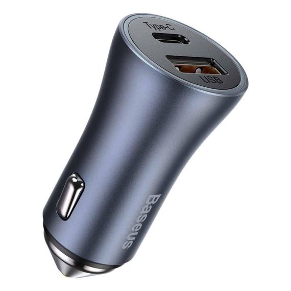 АЗП Baseus Golden Contactor Pro Dual Quick Charger Car Charger U+C 40W（With Baseus Simple wiring USB For | Зображення 1