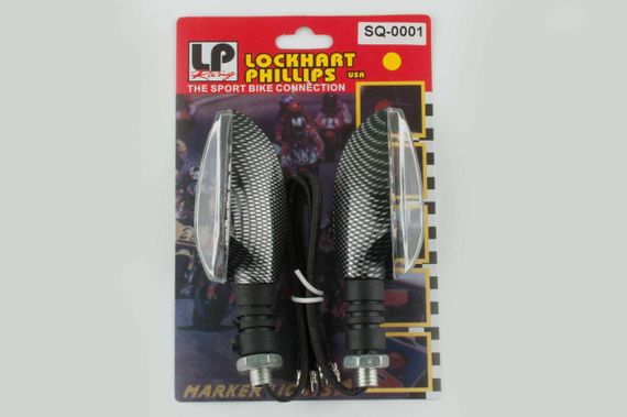 Повороти світлодіодні, човник (пара) (20 LED, карбон, біле скло) ST