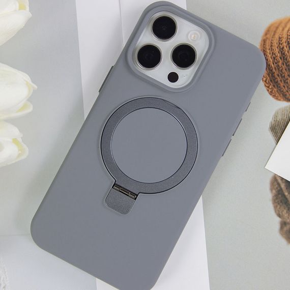 Чохол Silicone Case Full Protective NO LOGO with Ring для Apple iPhone 13 Pro Max (6.7") Grey | Зображення 2