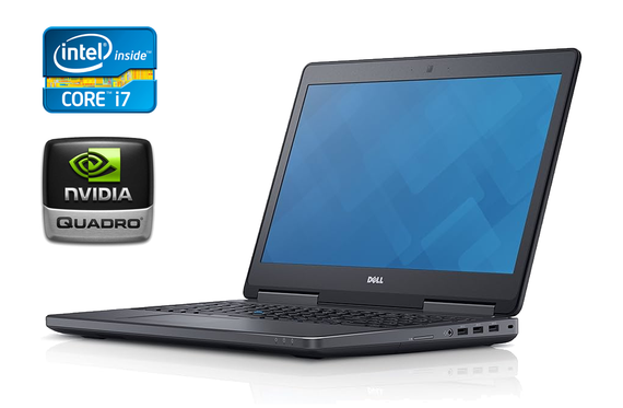 Мобильная рабочая станция Б-класс Dell Precision 7510 / 15.6" (1920x1080) IPS / Intel Core i7-6820HQ (4 (8) ядра по 2.7 - 3.6 GHz) / 40 GB DDR4 / 512 GB SSD NVMe / nVidia Quadro M2000M, 4 GB GDDR5, 128-bit / WebCam б/у