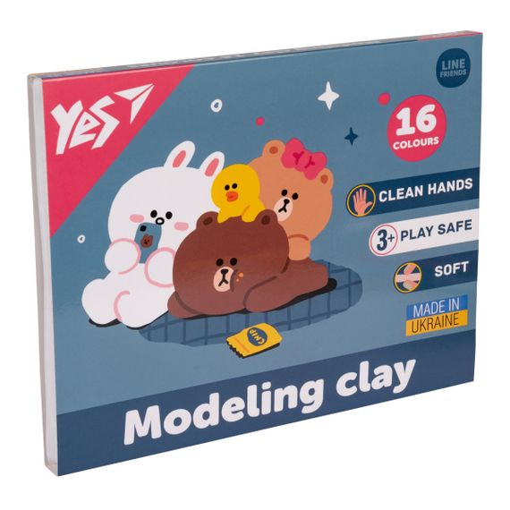 Пластилін YES Line Friends 540675 16 кольорів 320 г