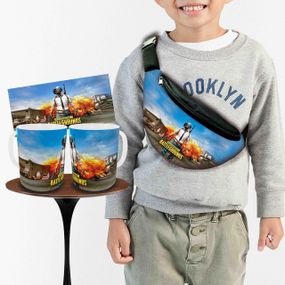 Набір: дитяча сумка-бананка+кружка Пабг «PUBG» 32х15см, бананка для хлопчика через плече на подарунок (00940)