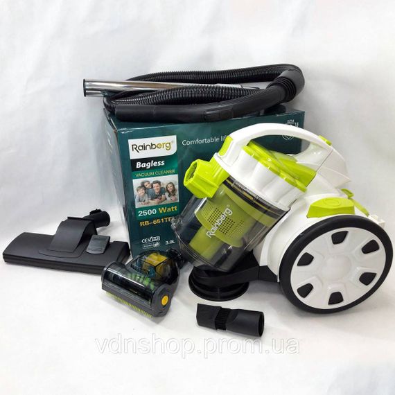 Потужний побутовий циклонний пилосос Rainberg RB-651 2500 Вт, Пилосос циклонного типу з нера фільтром VD-51 | Зображення 9