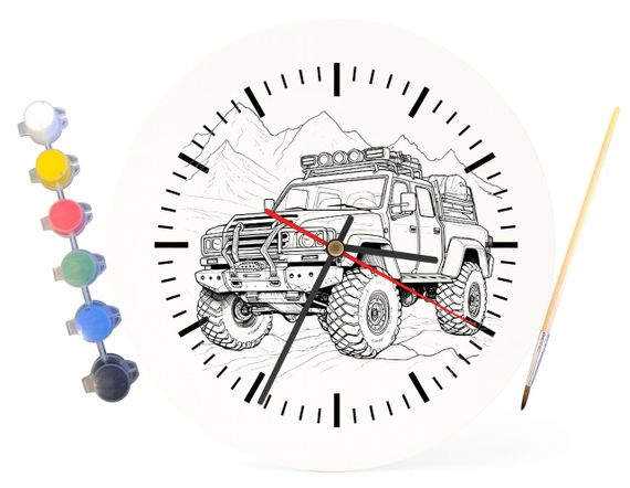 Детский набор для творчества часы раскраска Крутой внедорожник 30 см (Г0200) | Зображення 3