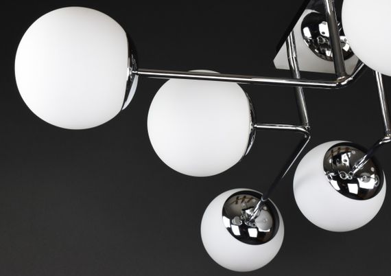 Люстра стельова на 8 лампочок 27272 Хром 20х88х88 см. | Зображення 3