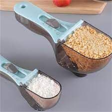 Регулируемые пластиковые мерные ложки 2 штуки Adjustable measuring spoon | Зображення 6