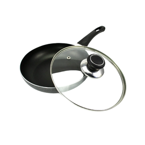 Сковорідка d24см скляна кришка а/п Non Stick чорна PN-24B Interos
