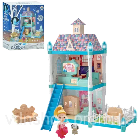 Дитяча іграшка Ляльковий будиночок Snow Garden 556-66, 2 поверхи, 72 деталі, в коробці | Зображення 1
