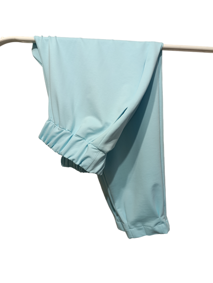 Костюм женский трикотажный Жакет на молнии летний акварель джоггеры тиффани двунитка 58 | Зображення 5