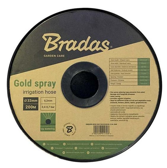 Стрічка зрошувальна Bradas Ø32мм / 18-200мм / 2,5-4,0м / 116л/год / 200м GOLD SPRAY DSTGS322020-116-200