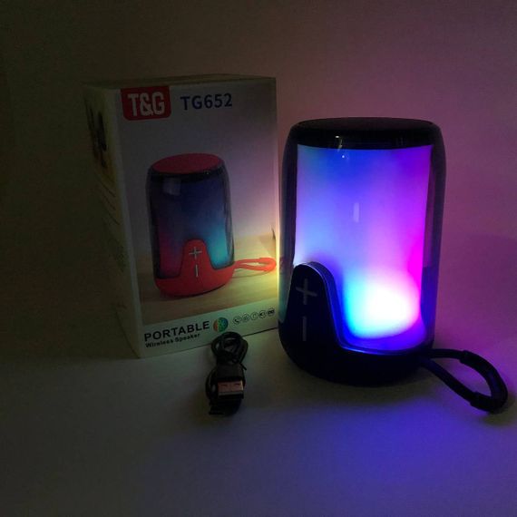 Портативна колонка TG652 5W з RGB підсвічуванням та ремінцем. WP-300 Колір: чорний | Зображення 1