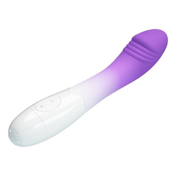 Вібратор для точки G Pretty Love Elemental ребристий, біло-фіолетовий, 19 х 3.2 см sexstyle | Зображення 5