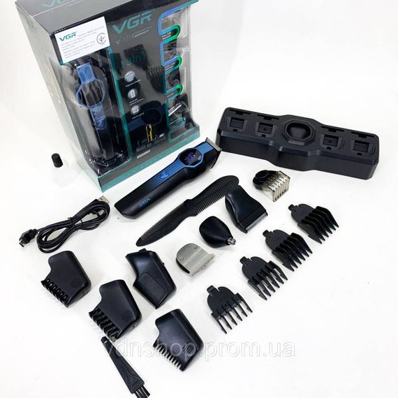 Акумуляторна машинка-тример для стрижки волосся VGR V-173 13 в 1, Тример для волосся портативний BX-60 | Зображення 7
