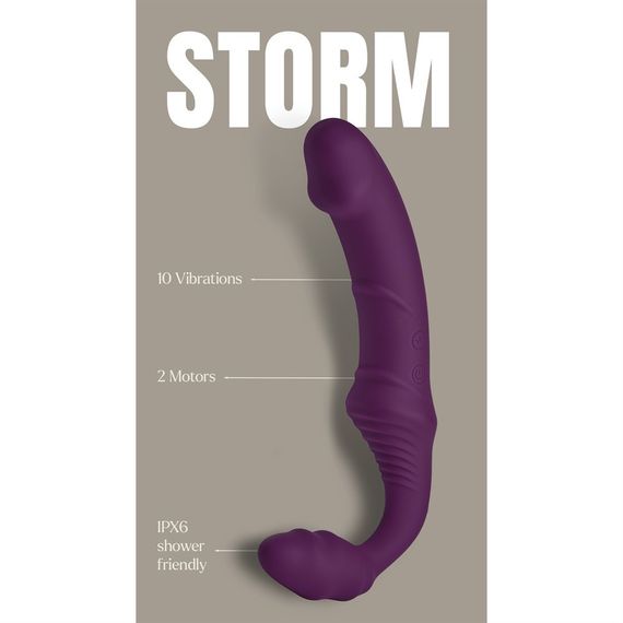 Безремінний вібрострапон Dream Toys Storm з пультом дистанційного керування, фіолетовий Sex Aura | Зображення 9