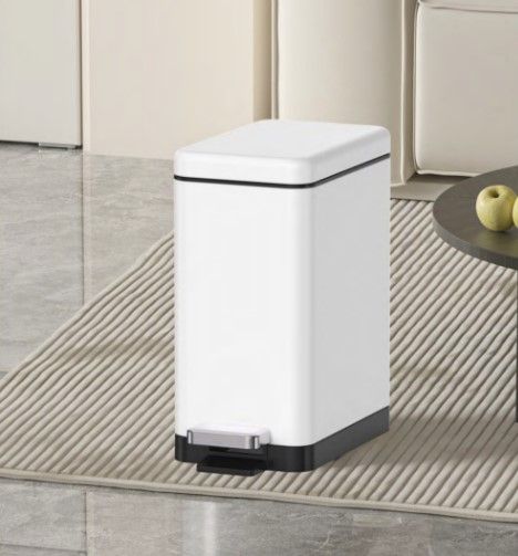 Відро для сміття Koer TC-010206-08 з плавним закриттям, прямокутне, 6 л, білий (KR5595) | Зображення 2