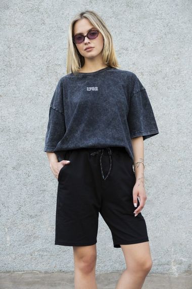 Бавовняні базові трикотажні шорти Without Basic Black | Зображення 6