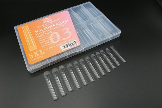 Гелеві тіпси 5XL екстрадовгі, Квадрат №03, 120 шт