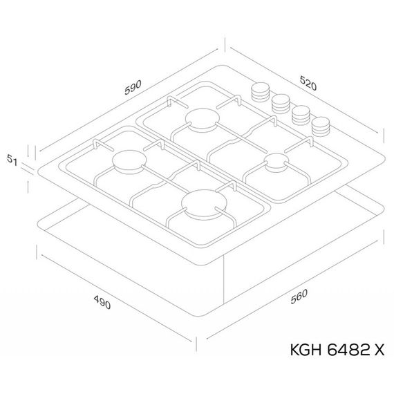 Варочная поверхность Kernau KGH 6482 X | Зображення 2