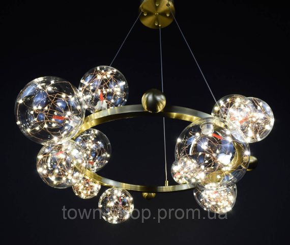 Люстра потолочная LED MD9138-12-led Латунь 40-130х78х78 см. | Зображення 3
