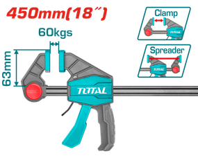 Струбцина TOTAL THT1340603 швидкозатискна, 63х450мм, 60кг