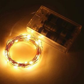 Роса на батарейках 100 LED 10м белый теплый