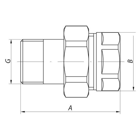 Згон американка (хром) 3/4 "прямой Koer KR.341.chr (KR2703) | Зображення 1