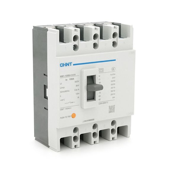 Автоматический выключатель AC CHINT NM1-125S/4300-100А 4P, 380В. 100A. 8КА/400В