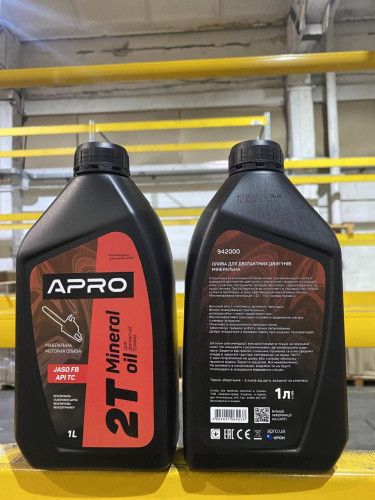 Масло для двухтактных двигателей минеральное 1л APRO